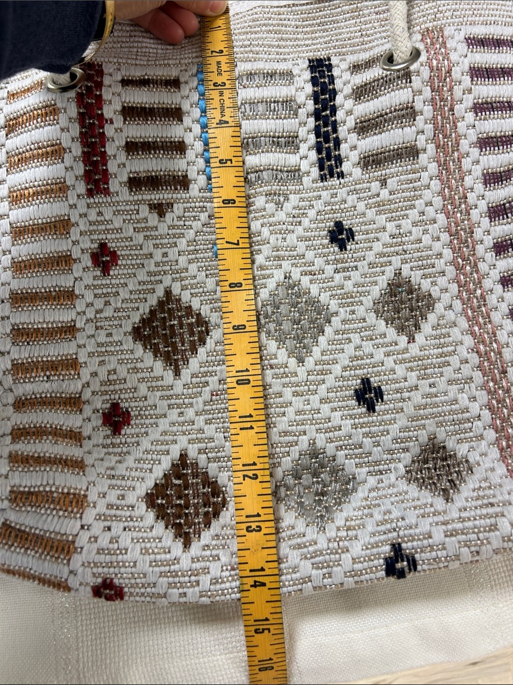 Woven Multi-Accent Tote Bag - Neutral image 4